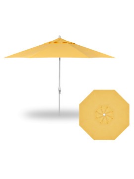 9' Push Button Tilt Umbrella - White / Banana